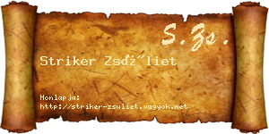 Striker Zsüliet névjegykártya